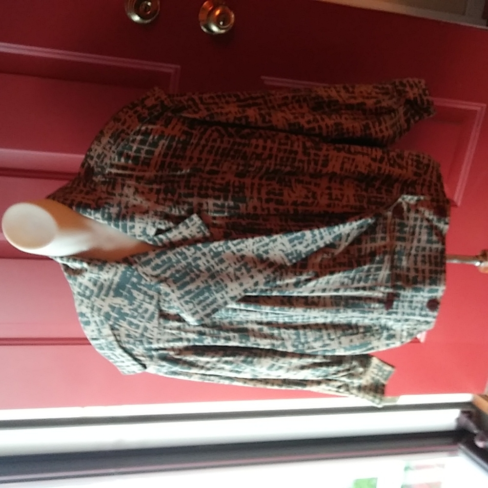 Ellen Tracey Green & Beige Jacket